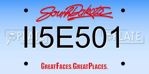 II5E501 South Dakota License Plate