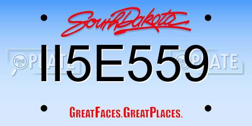 II5E559 South Dakota License Plate