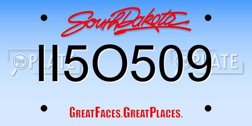 II5O509 South Dakota License Plate