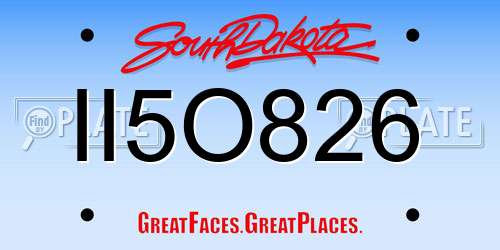 II5O826 South Dakota License Plate