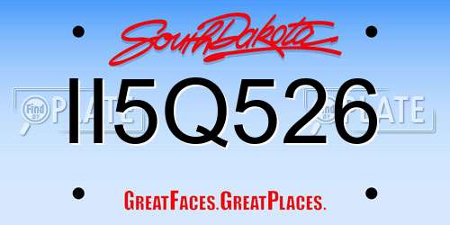II5Q526 South Dakota License Plate