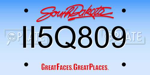 II5Q809 South Dakota License Plate