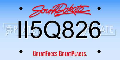 II5Q826 South Dakota License Plate