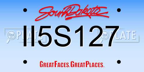 II5S127 South Dakota License Plate