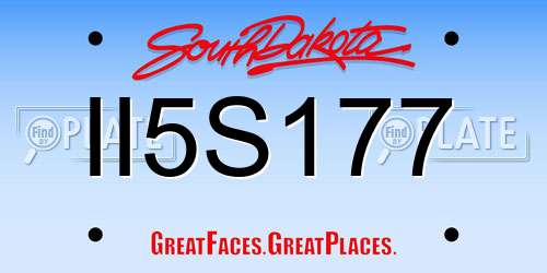 II5S177 South Dakota License Plate
