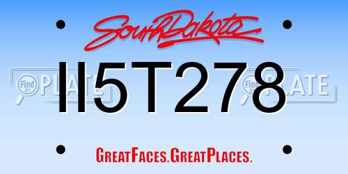 II5T278 South Dakota License Plate