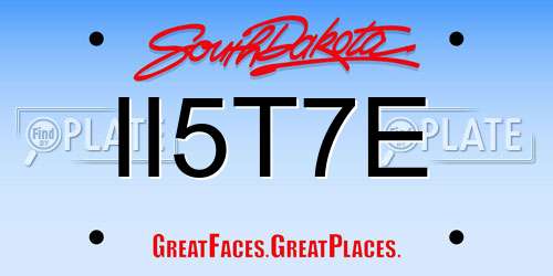 II5T7E South Dakota License Plate