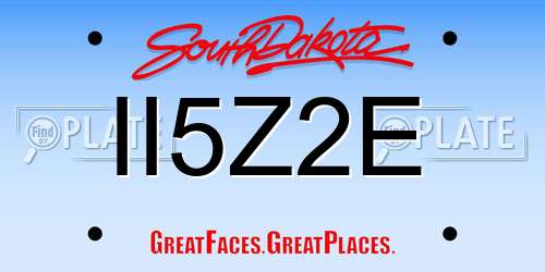 II5Z2E South Dakota License Plate