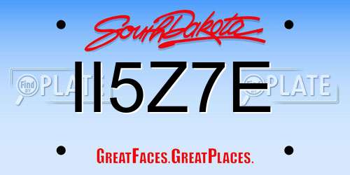II5Z7E South Dakota License Plate