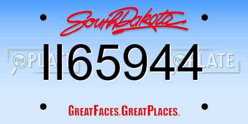 II65944 South Dakota License Plate