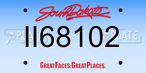 II68102 South Dakota License Plate
