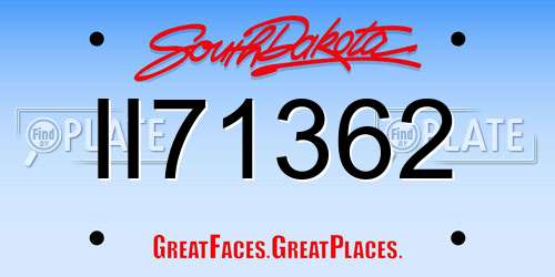 II71362 South Dakota License Plate