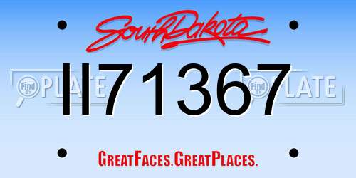 II71367 South Dakota License Plate