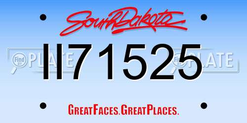II71525 South Dakota License Plate