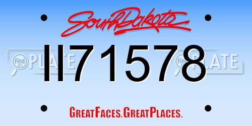 II71578 South Dakota License Plate