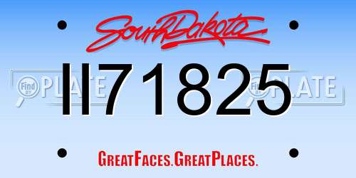 II71825 South Dakota License Plate