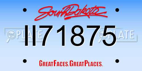 II71875 South Dakota License Plate