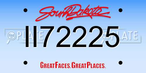 II72225 South Dakota License Plate