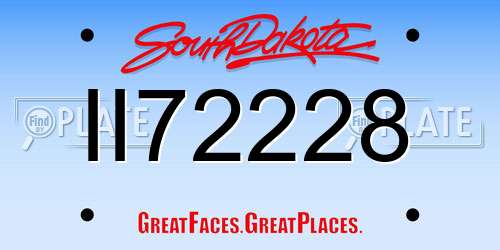 II72228 South Dakota License Plate