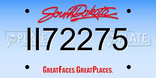 II72275 South Dakota License Plate