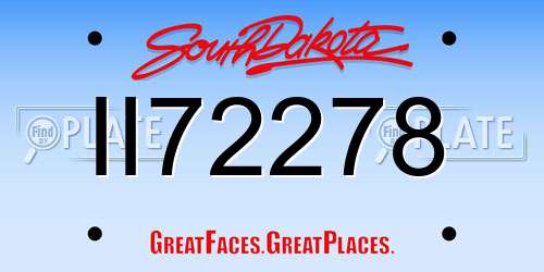II72278 South Dakota License Plate