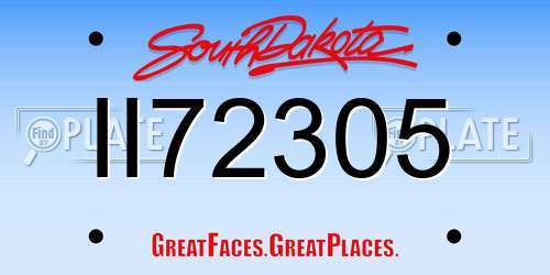 II72305 South Dakota License Plate