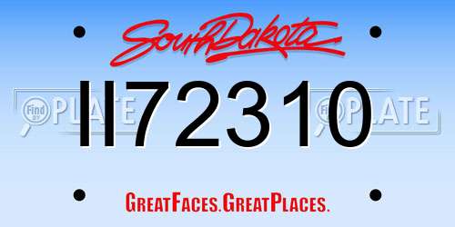 II72310 South Dakota License Plate