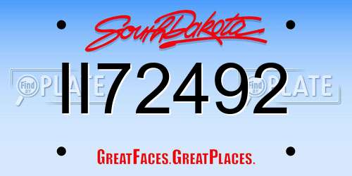II72492 South Dakota License Plate