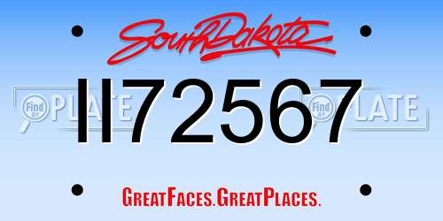 II72567 South Dakota License Plate