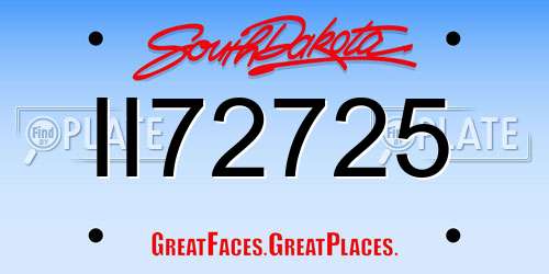 II72725 South Dakota License Plate