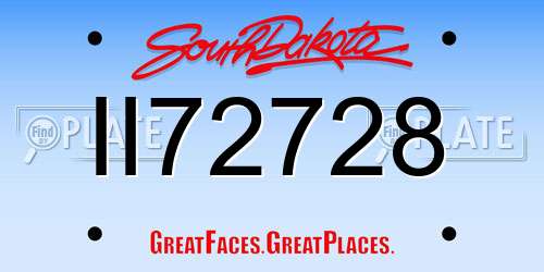 II72728 South Dakota License Plate