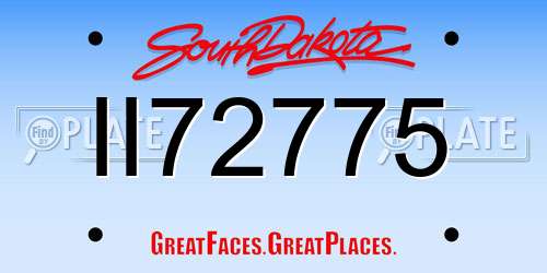 II72775 South Dakota License Plate