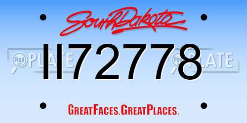 II72778 South Dakota License Plate