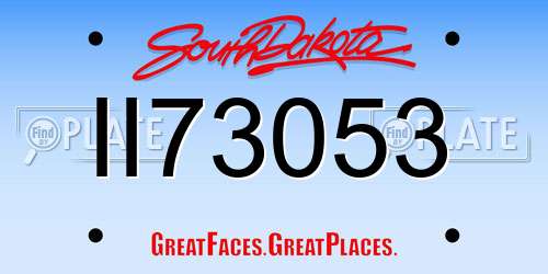 II73053 South Dakota License Plate