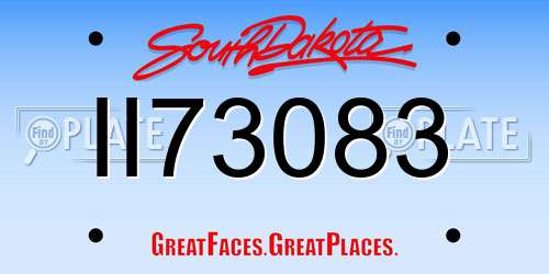 II73083 South Dakota License Plate