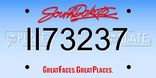 II73237 South Dakota License Plate