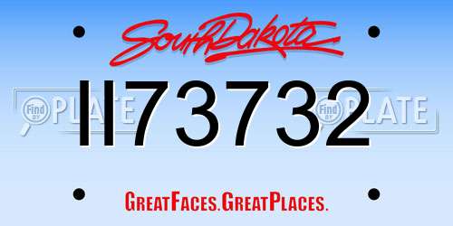 II73732 South Dakota License Plate