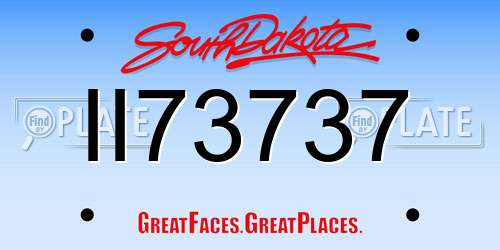 II73737 South Dakota License Plate