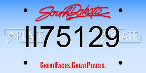 II75129 South Dakota License Plate