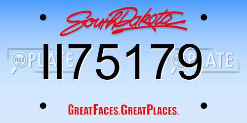 II75179 South Dakota License Plate