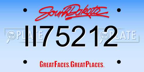 II75212 South Dakota License Plate