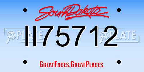 II75712 South Dakota License Plate
