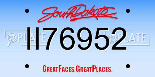 II76952 South Dakota License Plate