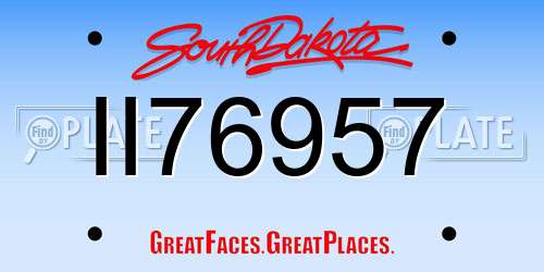 II76957 South Dakota License Plate