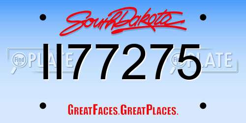 II77275 South Dakota License Plate