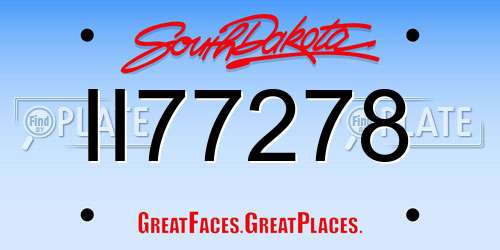 II77278 South Dakota License Plate