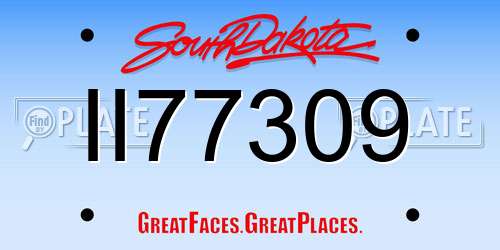 II77309 South Dakota License Plate