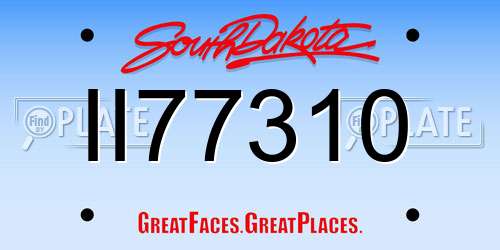 II77310 South Dakota License Plate