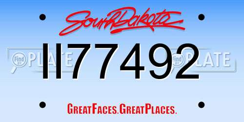 II77492 South Dakota License Plate