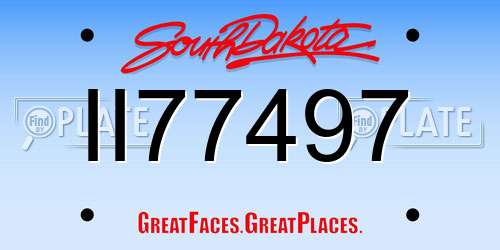II77497 South Dakota License Plate